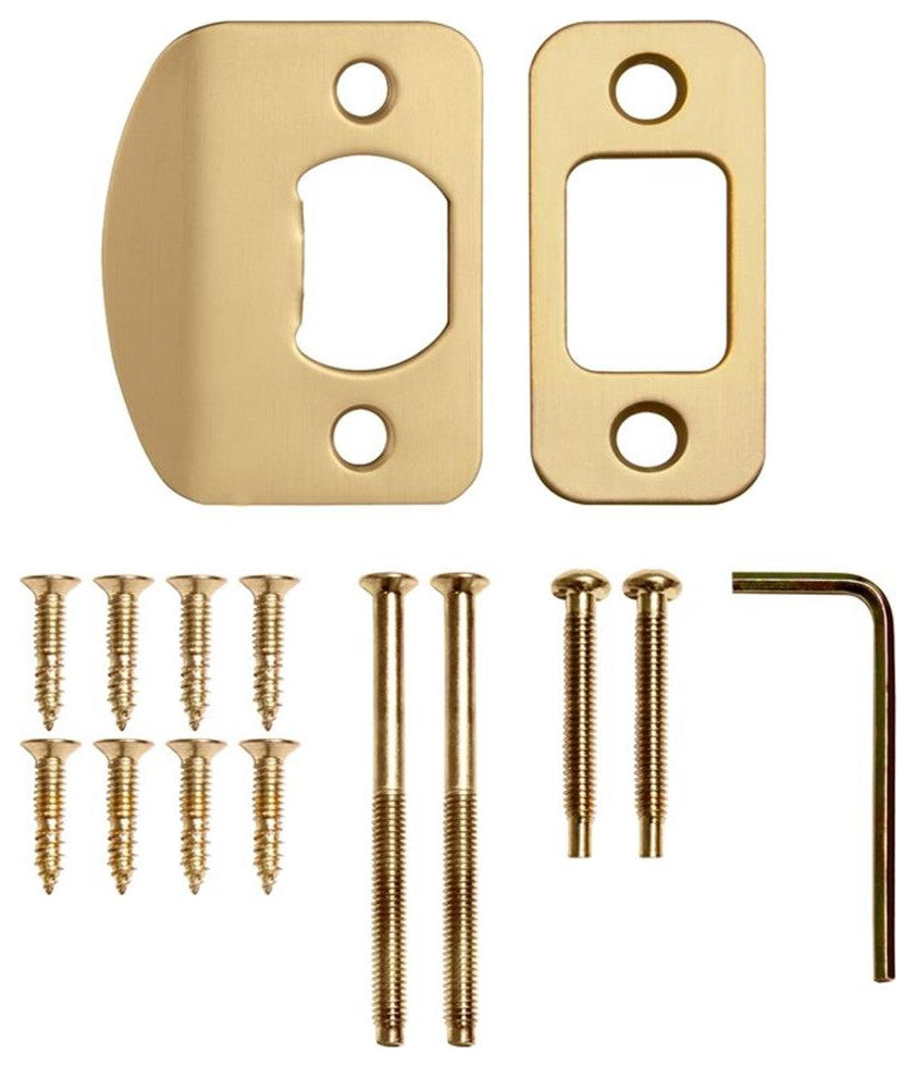 Design House Coventry 2-Way Adjustable Brass Door Handle Set in Gold