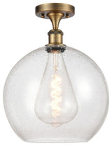 Innovations 516-1C-BB-G124-12-LED 1 Light Semi-Flush Mount, Brushed Brass