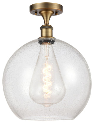 Innovations 516-1C-BB-G124-12-LED 1 Light Semi-Flush Mount, Brushed Brass