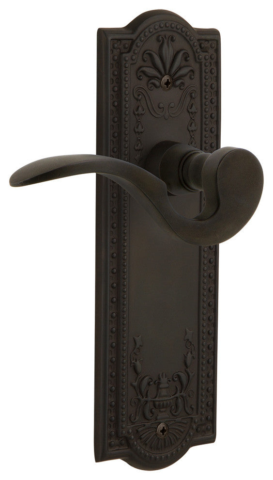 Meadows Plate With Manor Lever, Oil-Rubbed Bronze, Double Dummy, Non-Handed