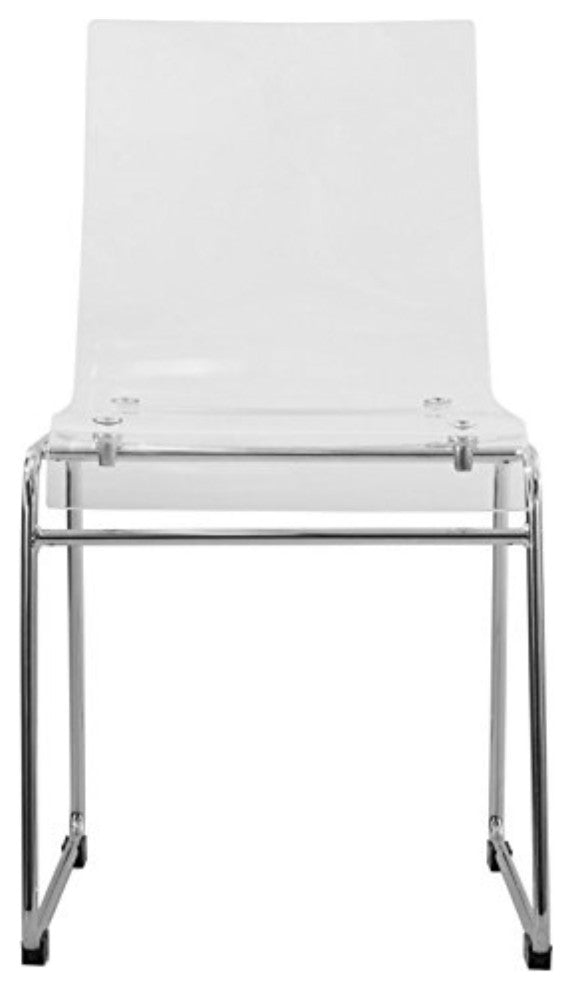 LeisureMod Lima Modern Acrylic Chair, Set of 2