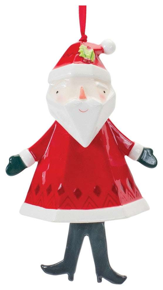 Whimsical Santa and Snowman Ornament, 6-Piece Set