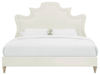 Serenity Cream Velvet Bed in King