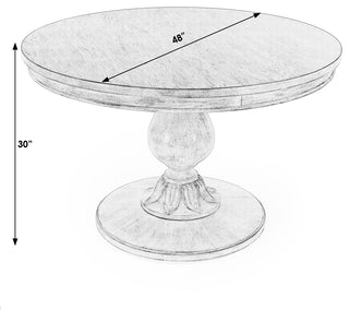 Evie 48" Round Pedestal Dining Table, Antique Cherry