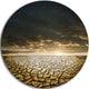 Drought Land Under Cloudy Skies, Landscape Disc Metal Wall Art, 11"