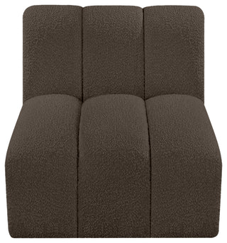 Arc Upholstered Modular Component, Brown, 1-Piece: Straight Chair, Boucle Fabric