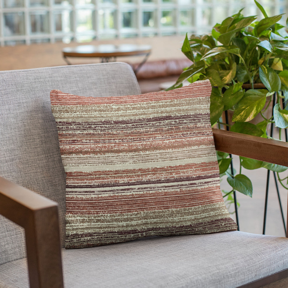 Plutus Multi-Color Stripe Luxury Throw Pillow, 18"x18"