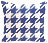Houndstooth Geometric Print Outdoor Pillow, Blue Suede, 20"x20"