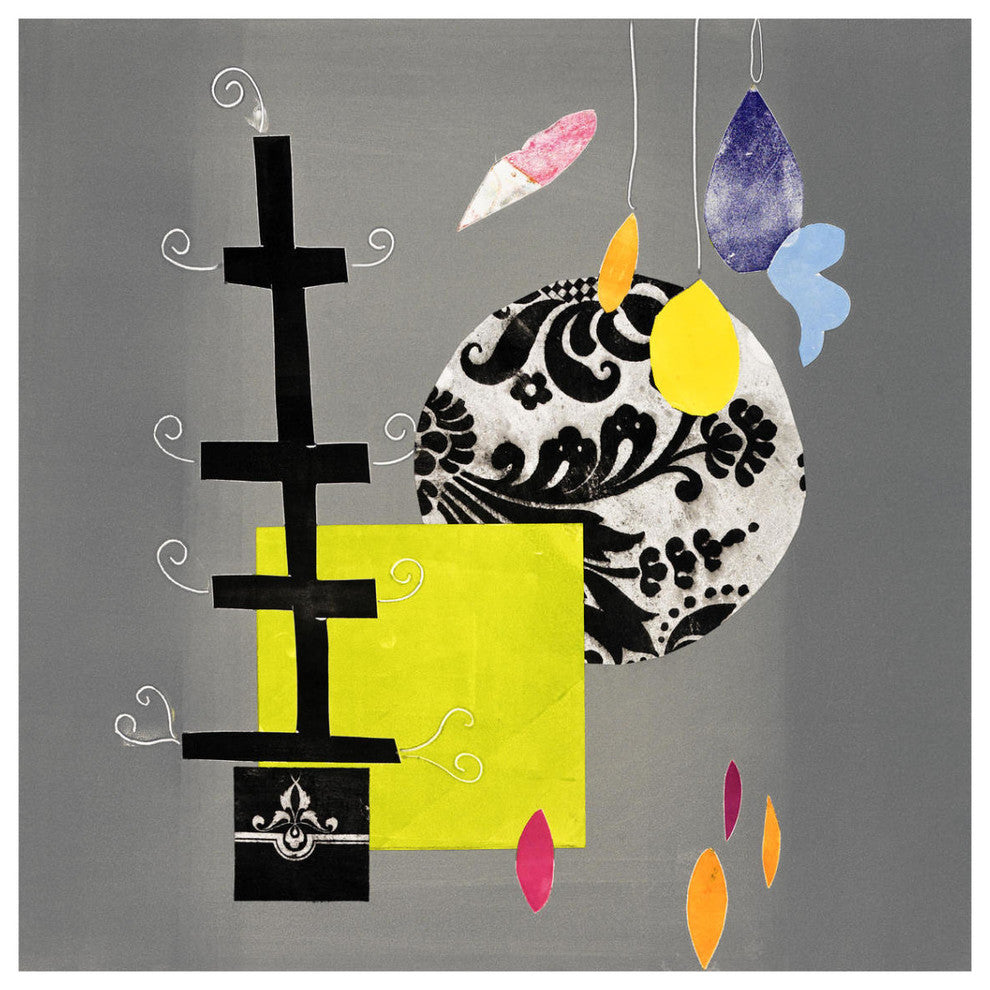 "Giving Tree with Spheres and Drops" Paper Print by Joan Elan Davis, 38"x38"