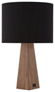 Inspired Home Iona Table Lamp, USB Charger, Black