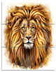 "Angry King of Forest" Glossy Metal Wall Art, 3 Panels, 28"x36"