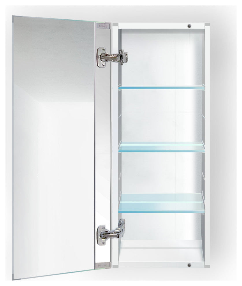 Krugg Medicine Cabinet, Blum Hinge Soft Close, 12"x30", Surface Mount