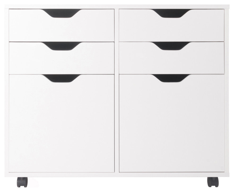 Halifax 2 Section Mobile Storage Cabinet, White