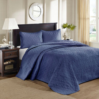 Madison Park Quebec Reversible Bedspread Set, Navy
