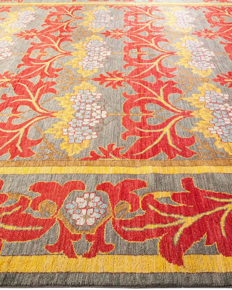 Arts and Crafts, One-of-a-Kind Hand-Knotted Area Rug Gray, 8'8"x11'9"