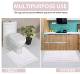 Opulent Reversible Bath Rug Set, 24x40 Rectangle, White