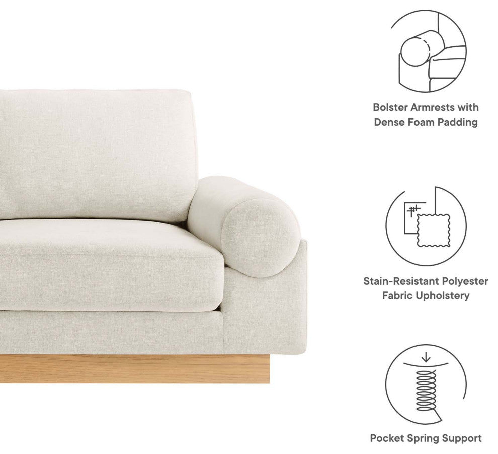 Oasis Upholstered Fabric Sofa - Ivory