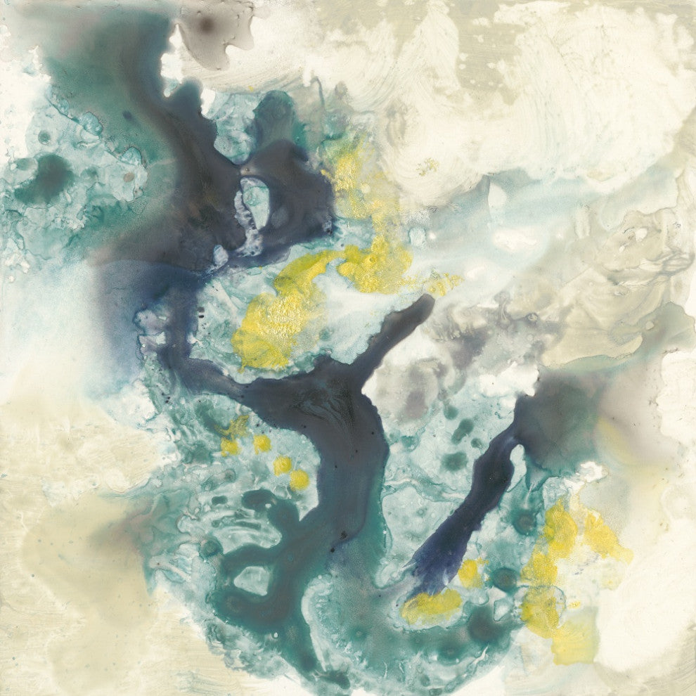 "Citron Satellites II" Fine Art Giant Canvas Print, 54"x54"