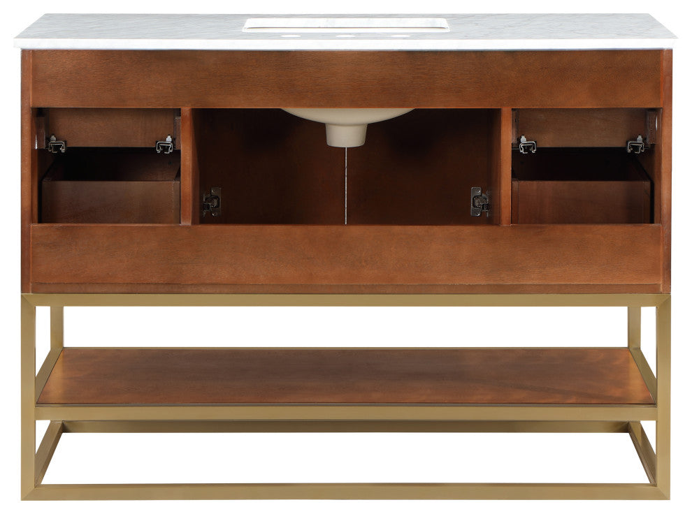 Monad Bathroom Vanity, Walnut, 48" Wide