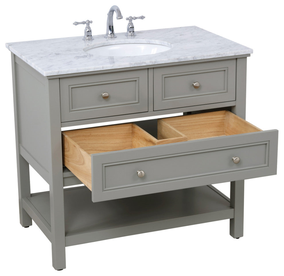 Matilda 36" Single Bathroom Vanity Set, Gray