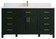 Cambridge 60 Single Bathroom Vanity in Dark Forest Green 1.5" White Quartz