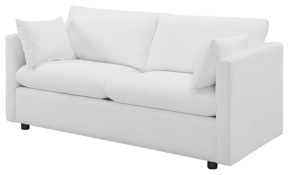 Armchair and Loveseat Sofa Set, Fabric, White, Modern, Living Lounge Hospitality