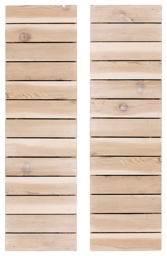 Horizontal Slat Board and Batten Exterior Shutters Pair, Whitewash, 42"