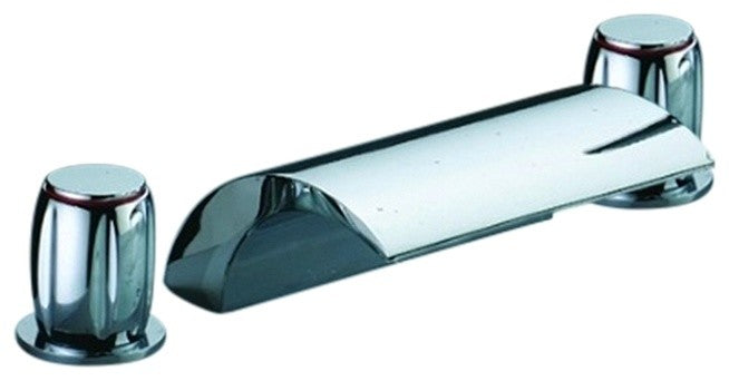 Fontana Moriano Double Handel Chrome Waterfall Sink and Bathtub Faucet