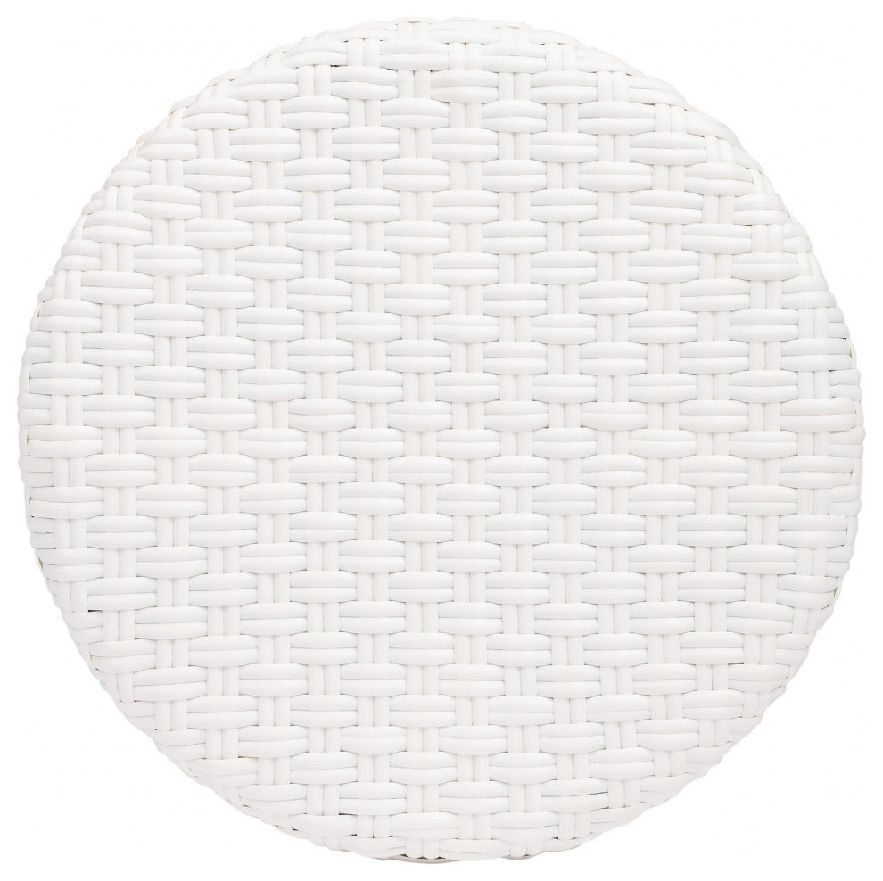 White Rattan Counter Stool