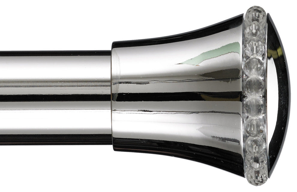 Sileste Non-Telescoping Curtain Rod, Chrome, 72''