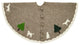 Cream Dogs and Green Trees Christmas Tree Skirt on Gray in Hand Felted Wool - 60