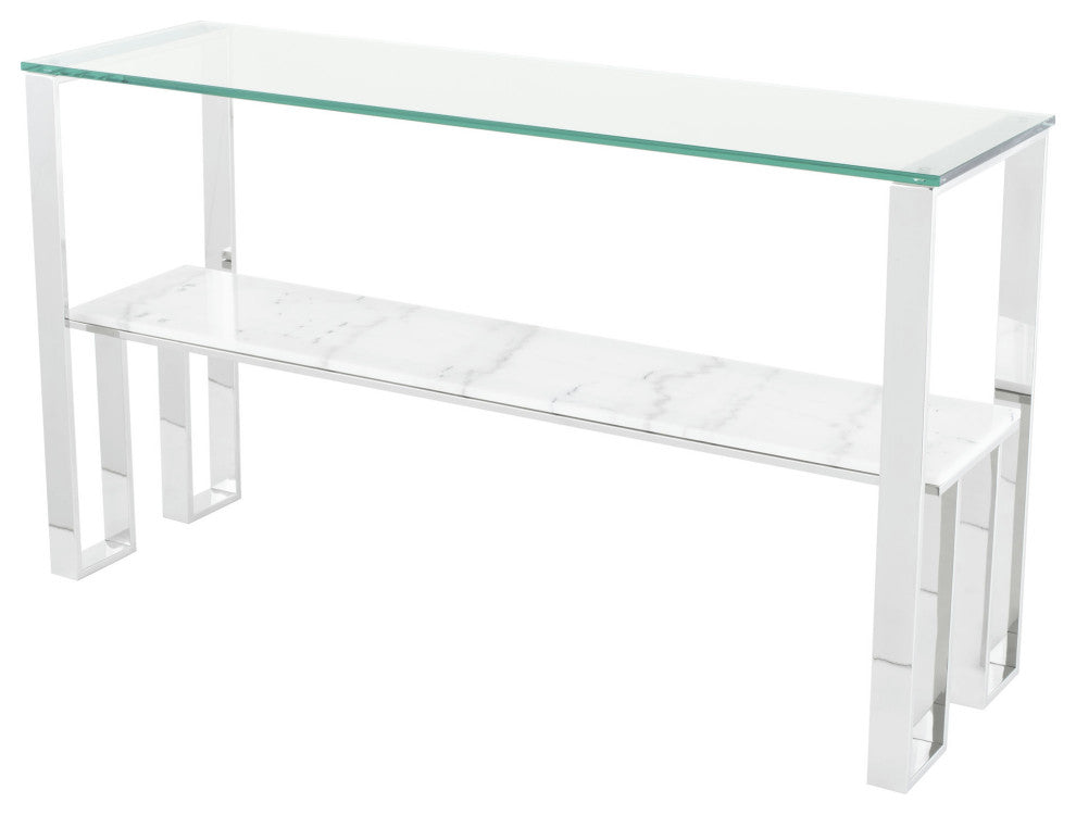 Tierra White Stone Console Table, HGNA520