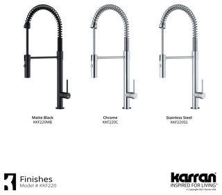 Karran Single-Handle Pull-Down Sprayer Kitchen Faucet, Matte Black