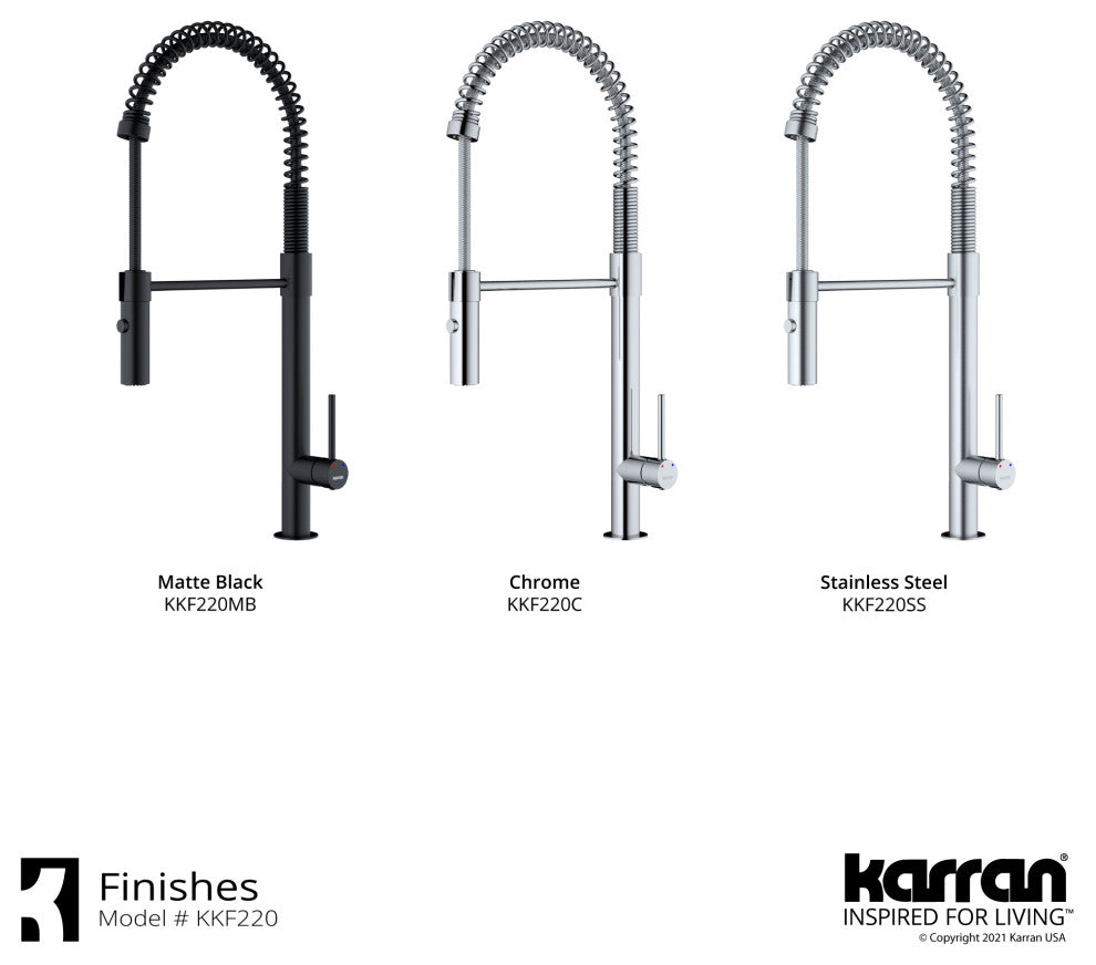 Karran Single-Handle Pull-Down Sprayer Kitchen Faucet, Matte Black