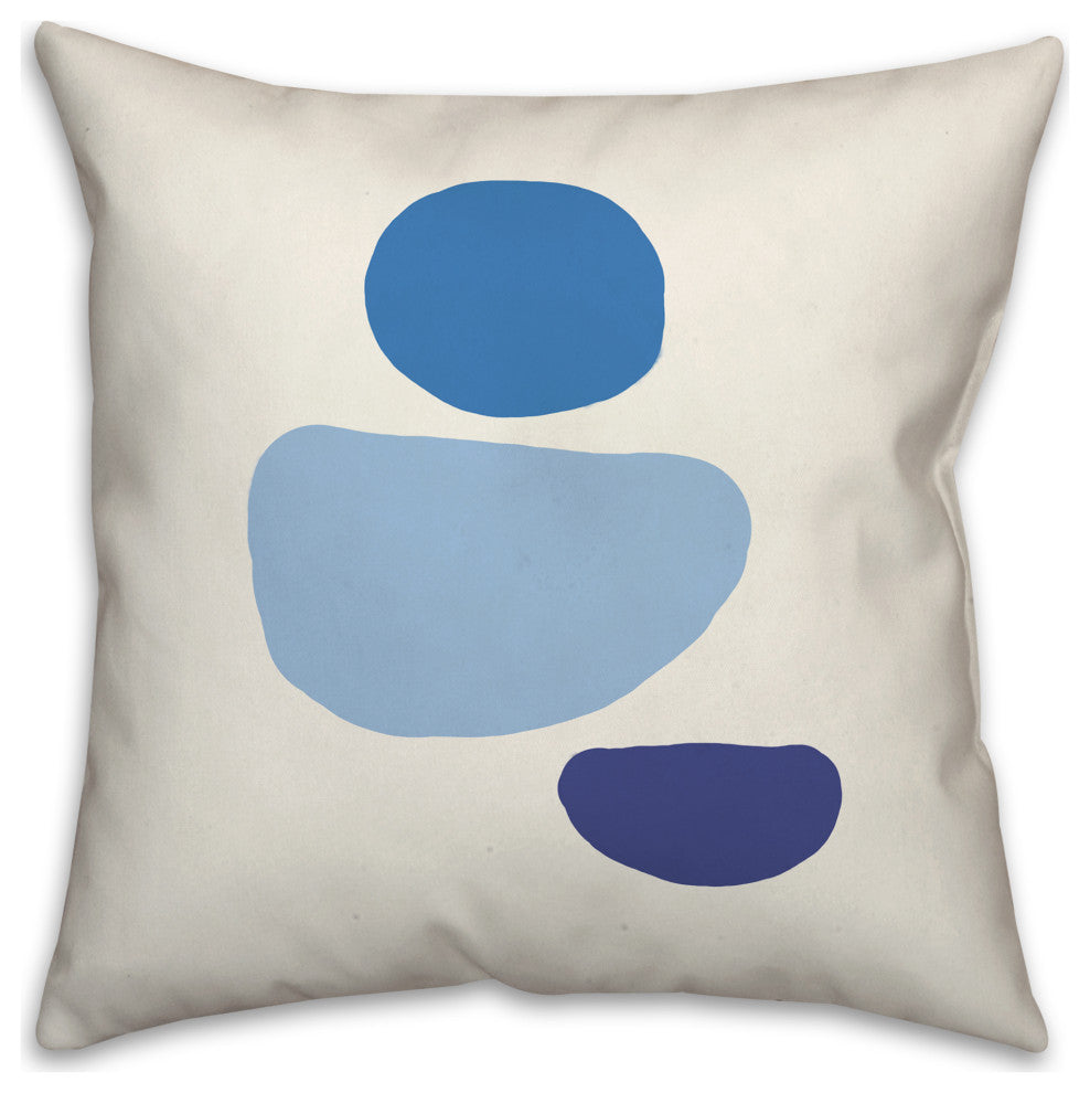 Blue Abstract Shapes 3 16x16 Spun Poly Pillow