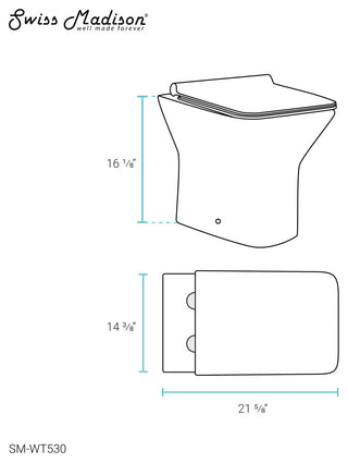 Carre Back-To-Wall Square Toilet Bowl