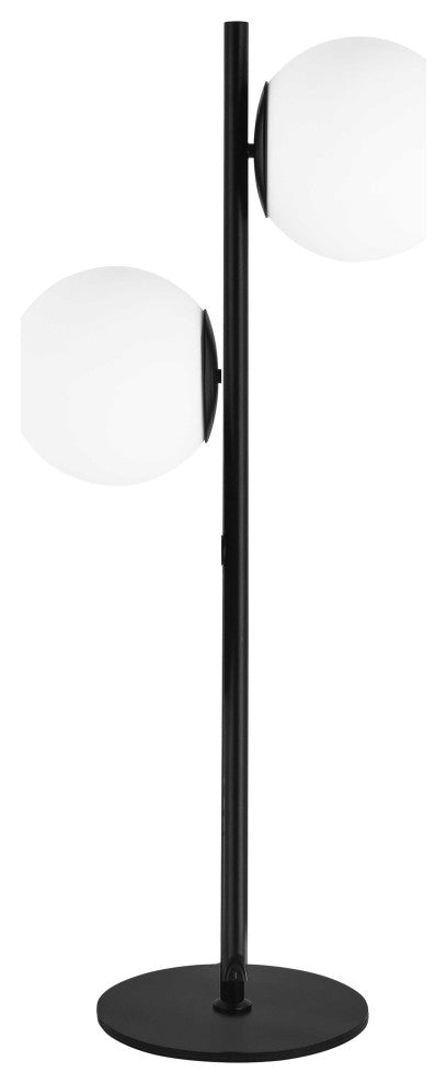 Folgar Contemporary 2 Light Matte Black White Metal Table Lamp