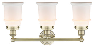 Canton 3-Light 24" Bath Vanity Light, Antique Brass Finish, Matte White Shade