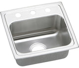 LR1716OS4 Lustertone Classic Stainless Steel 17" x 16" Drop-in Sink, OS4 Holes