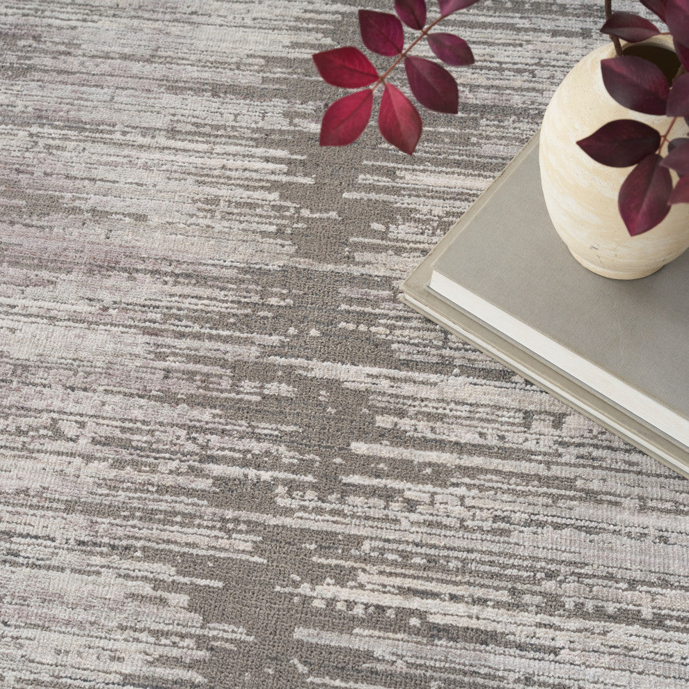 Nourison Abstract Hues 8'6" x 11'4" Grey White Modern Indoor Area Rug