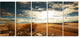 Prairie under Heavy Clouds, Oversized Landscape Canvas Art, 60"x28", 5 Panels