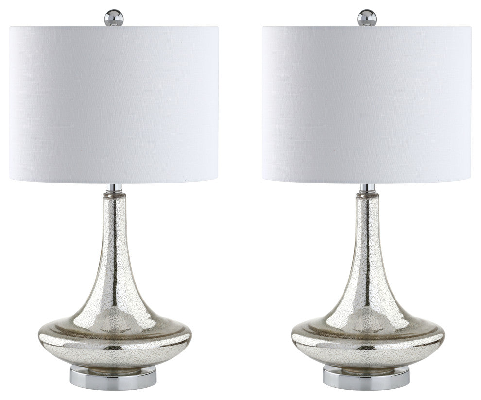 Cecile 25.5" Glass Teardrop Table Lamp, Set of 2