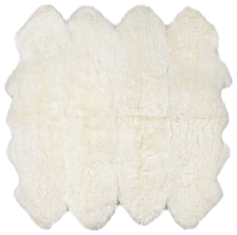Classic Sheepskin Octo Pelt 5'x7' Rug, Natural Ivory