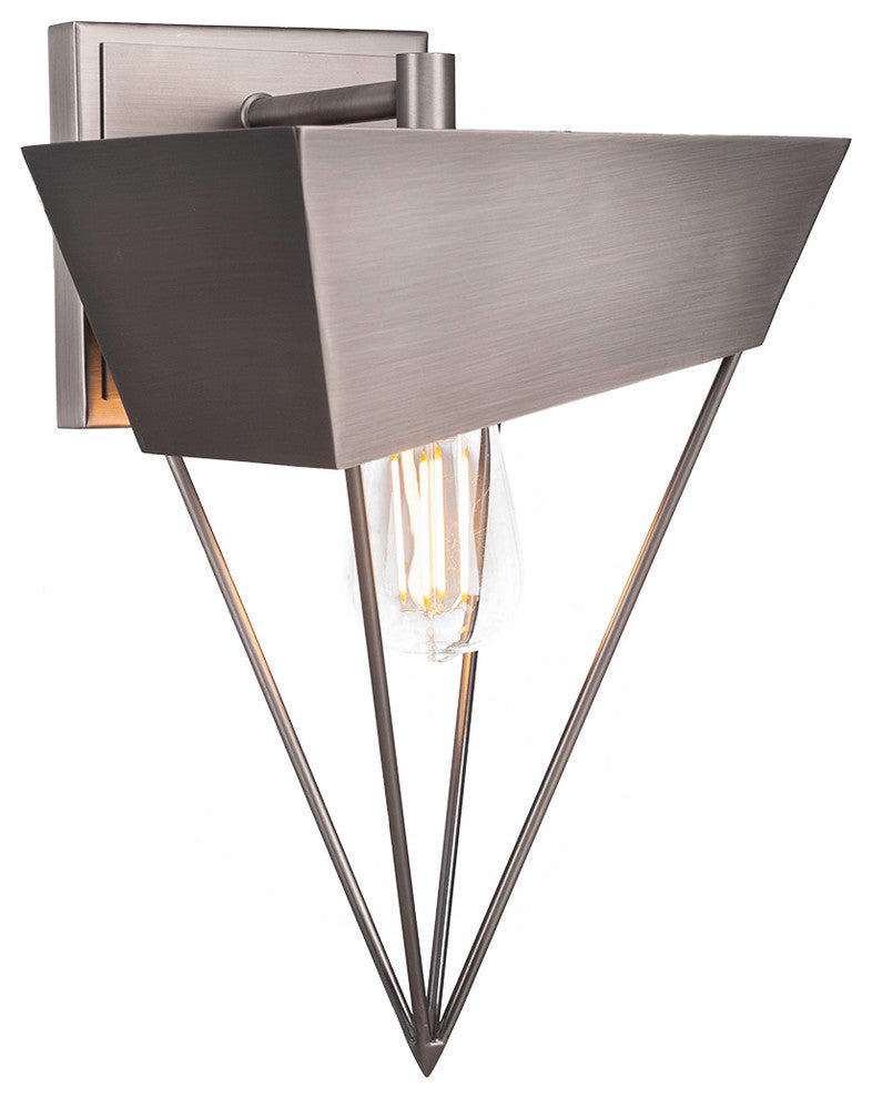 Neo 1-Light Wall Sconce, Brushed Nickel, Amber Antique LED Bulb