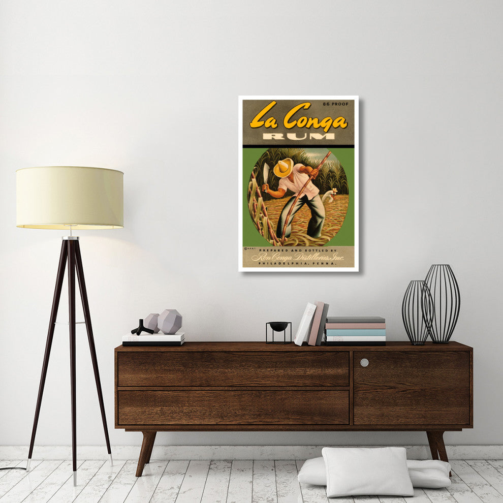 "La Conga Rum" Digital Paper Print by Vintage Booze Labels, 29"x42"