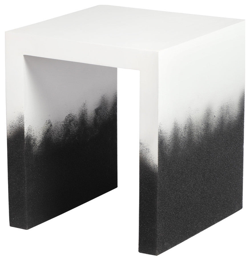 Matra Black and White End Table, Modern Square Side Table
