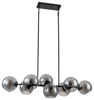 Mid Century Modern 8-Light Grey Glass Globe Sputnik Chandelier Lighting