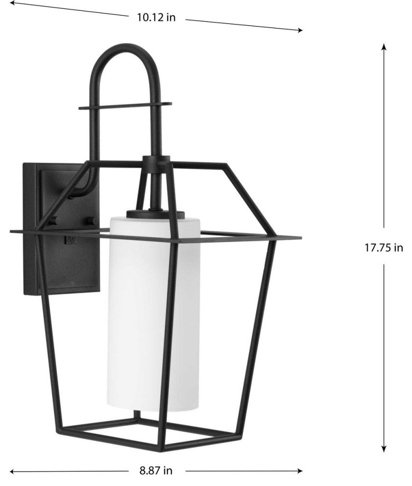 Chilton Collection 17-3/4, 1-Light Textured Black Outdoor Wall Lantern