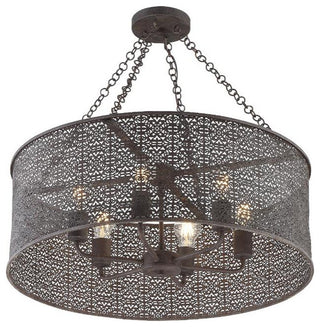 Crystorama Lighting Group JAS-A5016 Jasmine 6 Light 25"W Drum - Forged Bronze