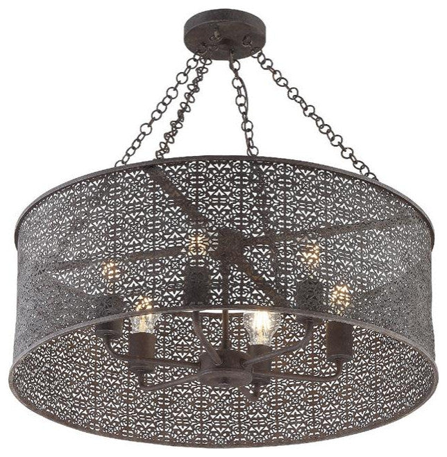 Crystorama Lighting Group JAS-A5016 Jasmine 6 Light 25"W Drum - Forged Bronze